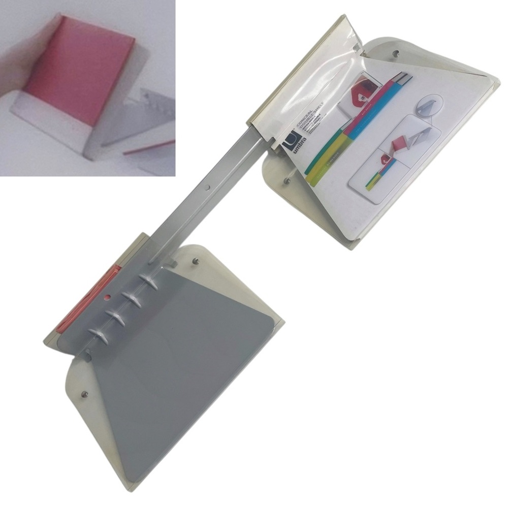 NEW Umbra Conceal Floating Double Book Shelf SEALED Wall Mount Invisible 2 Stack